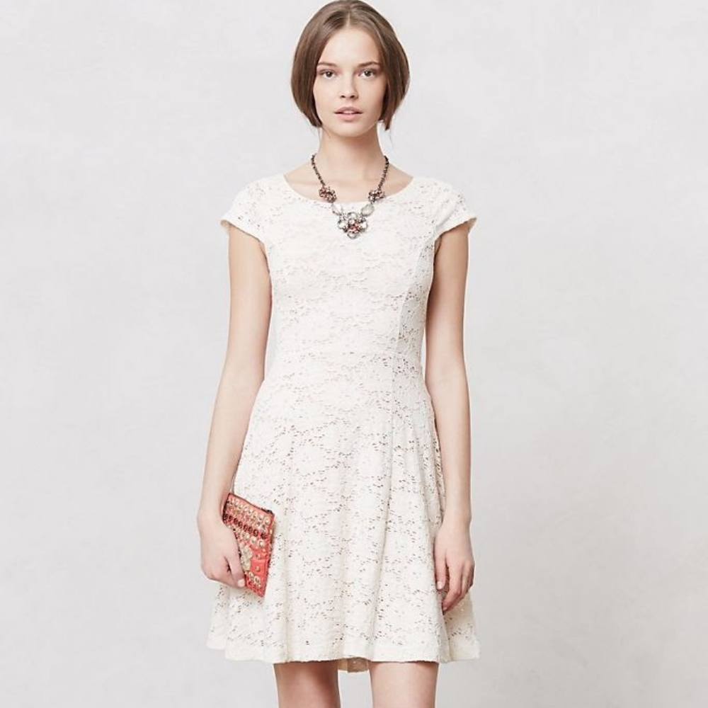 Anthropologie Maeve Dayflower Dress Lace Eyelet, S
